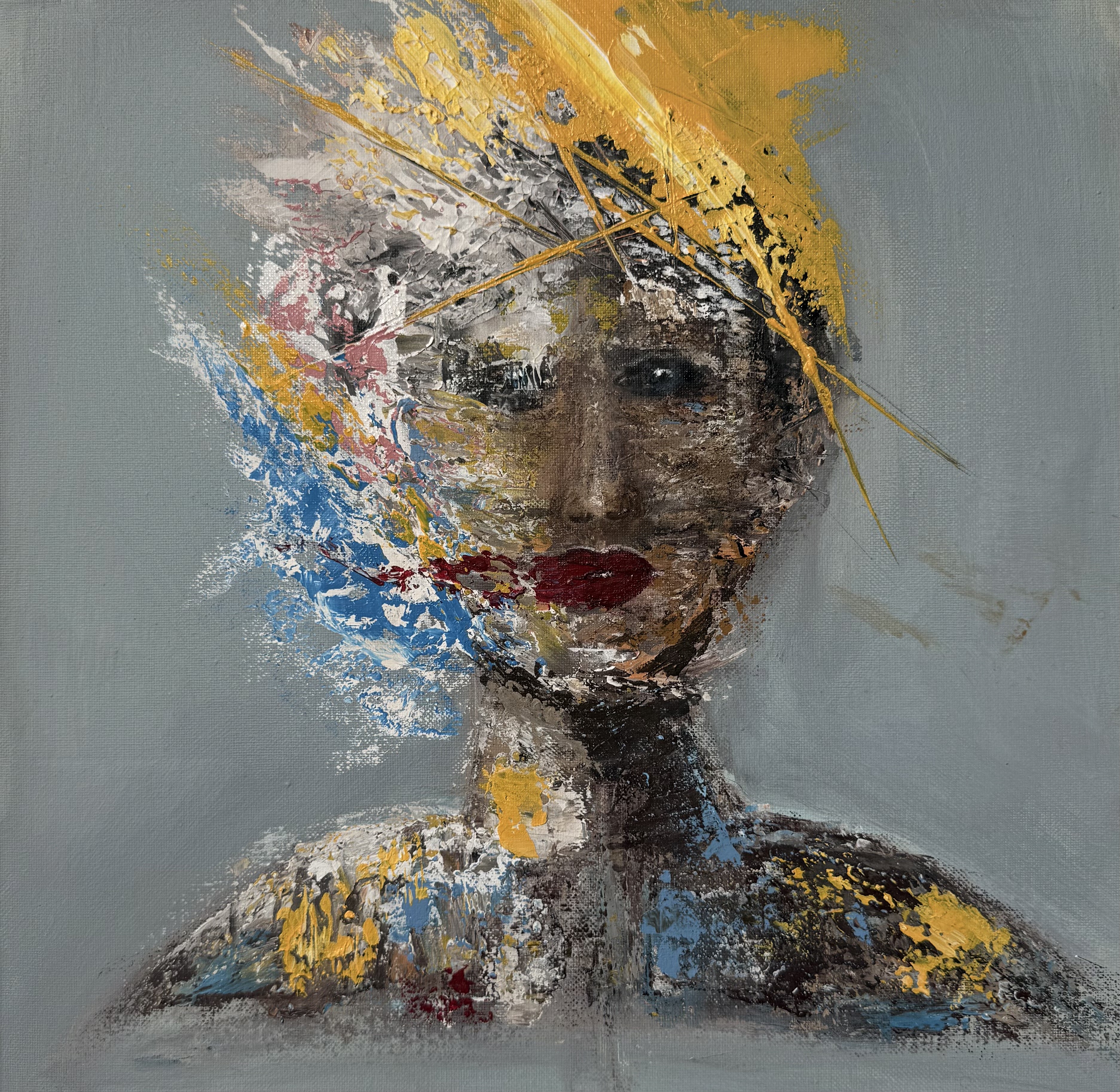 Gemälde »Loud Silence« von Crissi Honrath, Acryl auf Leinwand, 40 × 40 cm