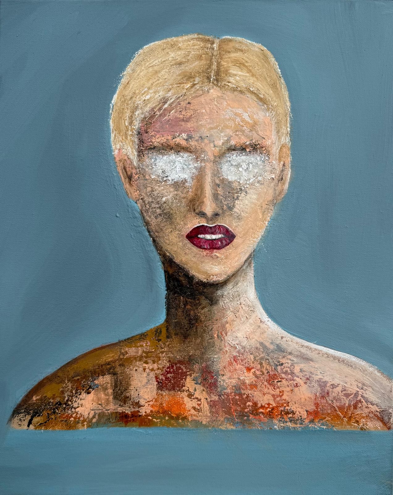 Gemälde »I Wish I Hadn't« von Crissi Honrath, Acryl auf Leinwand, 70 × 50 cm