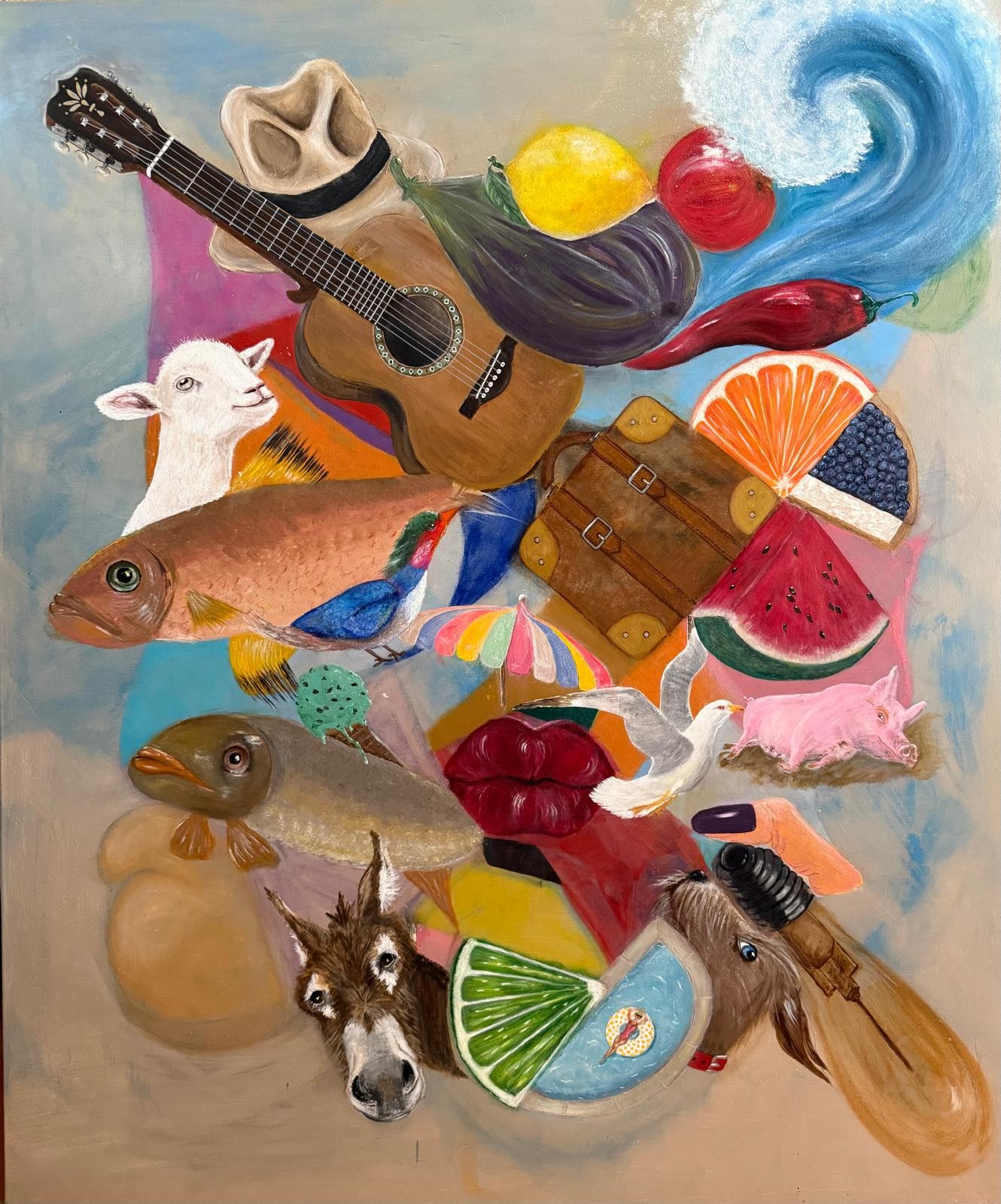 Gemälde »Mallorca Memories« von Crissi Honrath, Acryl auf Leinwand, 100 × 120 cm